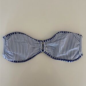Vineyard Vines Blue and White Striped Seersucker Bikini Top